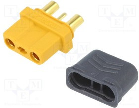 ICX301-F, Вилка, питания DC, XT30, "мама", PIN: 3, на провод, под пайку