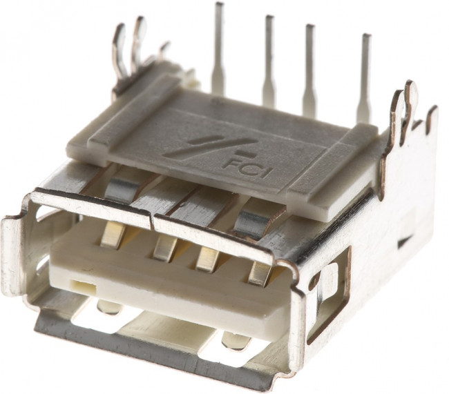 87520-0010BLF, Right Angle, Through Hole, Socket Type A 2.0 USB Connector