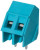TB008A-508-02BE, Fixed Terminal Blocks Terminal block, screw type, 5.08, 45, 2 poles, CUI Blue, slotted screw, PCB mount