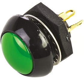 P9-113125, Pushbutton Switches 5A Grn Flush Dome 2 Circuit Solder
