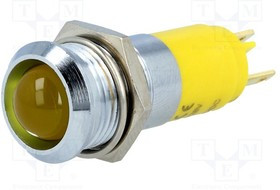 SMBD14124, Индикат.лампа: LED, вогнутый, 24-28ВDC, Отв: d14,2мм, IP67, металл