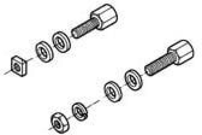 215072-2, Connector Accessories Female Screw Lock Assembly Kit Straight Steel Tin/Clear Chromate Kit