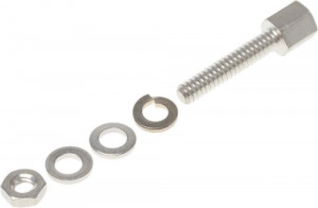 215072-2, Connector Accessories Female Screw Lock Assembly Kit Straight Steel Tin/Clear Chromate Kit
