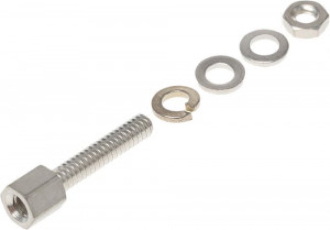 215072-2, Connector Accessories Female Screw Lock Assembly Kit Straight Steel Tin/Clear Chromate Kit