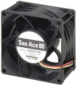 9GV0824P1G031, 9GV Series Axial Fan, 24 V dc, DC Operation, 234.5m³/h, 38.4W, 1.6A Max, 80 x 80 x 38mm