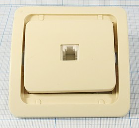 Гнездо телефонное 6P4C, 4C, бежевый, 54117-B; №11007 гн телеф 6P4C\4C\беж\54117-B