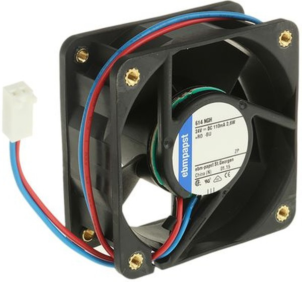 614NGH-RS0, 600 N Series Axial Fan, 24 V dc, DC Operation, 46m³/h, 2.6W, 60 x 60 x 25mm 614NGH-RS0, 600 N Series Axial Fan, 24 V dc, DC Operation, 46m³/h, 2.6W, 60 x 60 x 25mm