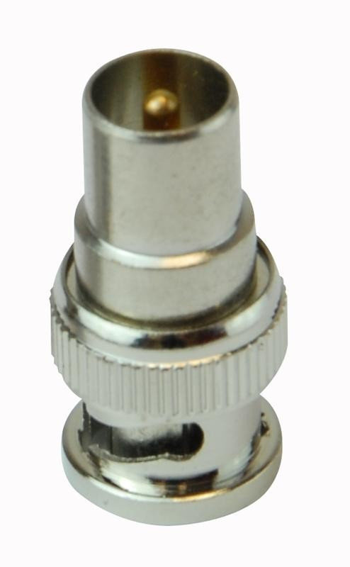 RW1-036, РЧ/Коаксиальный адаптер, BNC, Штекер, TV Коаксиальный, Гнездо, Прямой Переходник, 50 Ом