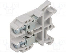ZUG-G10-GY, Соединитель: на рейку, 0,5-10мм2, Кол-во полюс: 1, клеммы: 2, серый