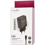 Блок питания (сетевой адаптер) VIXION L4i 1xUSB, 1A с кабелем Lightning 1м (черный)