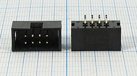 Разъем (IDC) BH-08 вилка, шаг P2.54x2.54, контакты 8P, на плату, BH-08