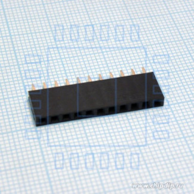 DS1023-1X11S21, (PBS-11), гнездо на плату (шаг 2.54 мм) 11 контактов