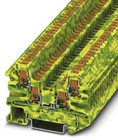 1079012, PTV Series Green, Yellow Feed Through Terminal Block, 0.14 2.5mm², Single-Level, Push In