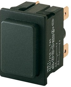 01662.0101-00, Кнопочный переключатель, 1660, SPST-NO, Прямоугольный, Черный