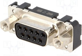 09661116503, Разъем D-Sub; PIN: 9; гнездо; "мама"; прямой; THT; UNC4-40