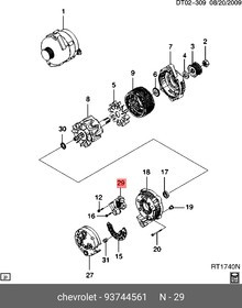 93744561, РЕЛЕ РЕГУЛЯТОР ГЕНЕРАТОРА [ORG]