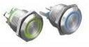 MPI002/28/D5, Pushbutton Switches GREEN/BLUE RING 2.8MM TABS