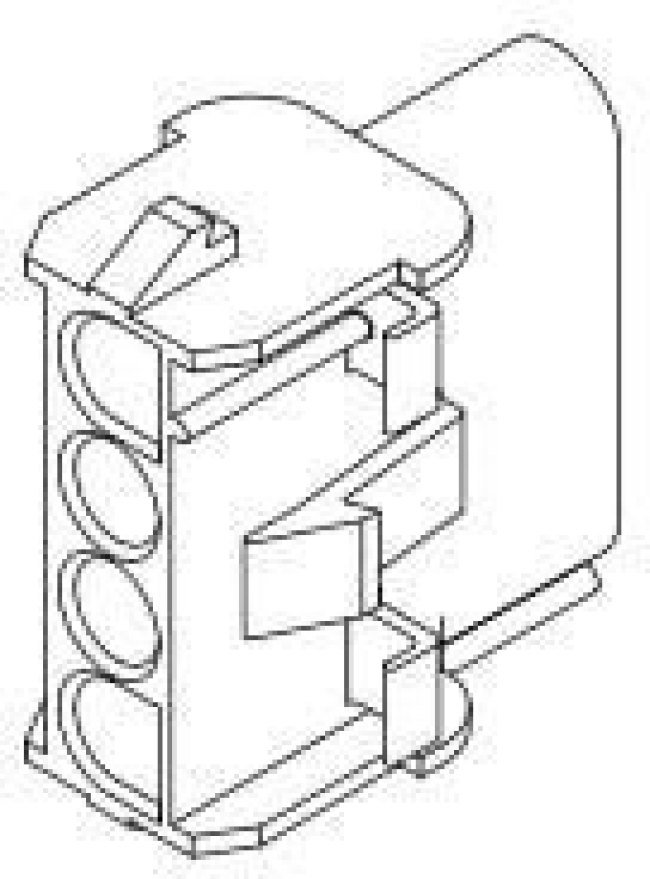350780-1, Корпус разъема Universal MATE-N-LOK, розетка 4PIN, In-Line (Nylon, UL 94V-0) без контактов