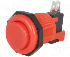 VAQ-7R-15-1C2-R, Переключатель кнопочный, 1, SPDT, 10A/250ВDC, красный, 23,6мм