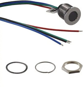 Q16F5CZZRGB24ECA, LED Panel Mount Indicators FlushChrmBez 24VDC RGB IP67