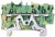 2002-1307, 3-пров. клемма с заземлением, 0,25 - 2,5 (4) мм2, желто-зелёная