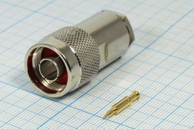 Штекер N, на кабель RG 58 прижимной, позолоченный центральный контакт; №545 шт N\RG58\\\