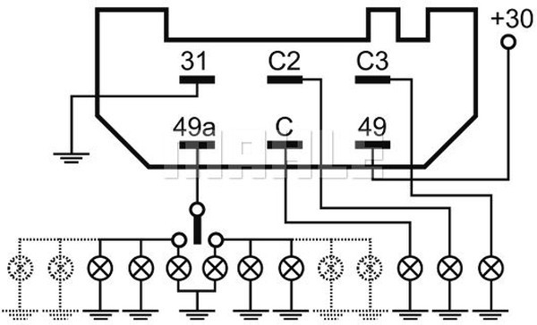 MFL 37, Реле указателей поворота и аварийной сигнализации