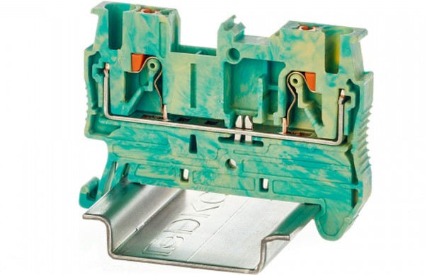 VPR-2.5-PE-YG, Клемма заземления , зажим push-in, 2 точки подключения, 2.5 кв.мм