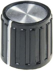 41010-2, D14мм, отв. 6мм, Ручка пластмассовая (метал. вставка)