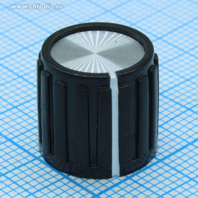 41010-2, D14мм, отв. 6мм, Ручка пластмассовая (метал. вставка)