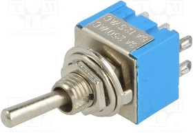 KNX4, Переключатель: тумблер, Пол: 3, DP3T, ON-OFF-ON, Выводы: под пайку