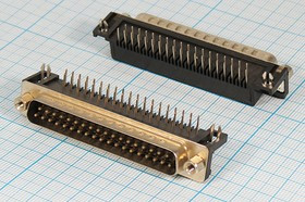 шт D-SUB\37P\плат\угл 7,2мм\DRB-37MA; №832 штек D-SUB\37P\\плат\угл 7,2мм\DRB-37MA