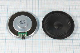 Динамик, диаметр 50мм, толщина 8мм, 50 Ом, 1 Вт; 6465BV дин 50x 8\ 50\1,0\мет/пл\2C\ VS5075R50F400P1
