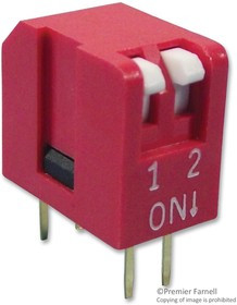 MCNDP-02V, DIP / SIP переключатель, 2 схем(-а), Клавиша, Сквозное Отверстие, SPST-NO, 24 В, 25 мА