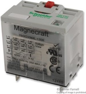 784XDXM4L-120A, RELAY, 4PDT, 277VAC, 28VDC, 12A 784XDXM4L-120A, RELAY, 4PDT, 277VAC, 28VDC, 12A
