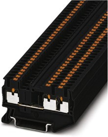 3211252, PT 2.5-TWIN BK Series Black Feed Through Terminal Block, 0.14 4mm², Double-Level, Push In