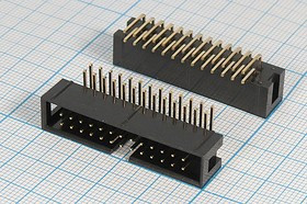 Разъем (IDC) BH-26R вилка, шаг P2.54x2.54, контакты 26P, на плату, угловой, BH-26R