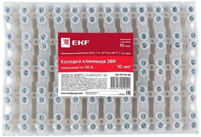 Колодка клеммная(16мм)30А(10шт.)EKF PROxima