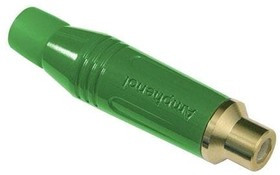 ACJR-GRN, RCA Phono Connectors Diecast SH GLD PLTD CONT COLRD GROM