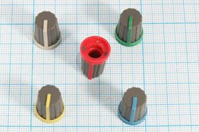 Ручка, внутренний диаметр d6,0, 18 зубцов, размер 13x17,5, пластик, серый/синий, CR-M