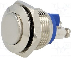 V16-10H-N, Переключатель антивандальный, 1, SPST-NO, 2A/36ВDC, IP65, 16мм