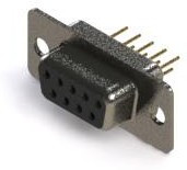 628-M09-621-BN1, D SUB CONN, RCPT, 9POS, DE, SOLDER