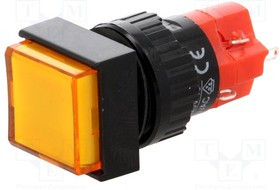 V16F-11-O, Переключатель: кнопочный, Пол: 2, SPDT, 3A/250ВAC, 2A/24ВDC, IP40