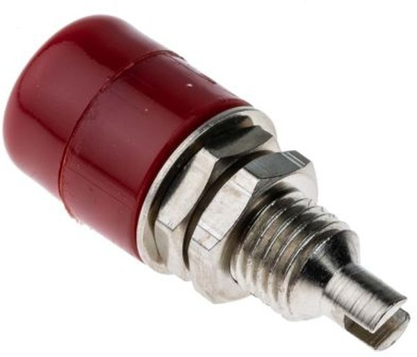 IBU401/RT, Red Female Banana Socket, 4 mm Connector, Solder Termination, 20A, 30 V ac, 60V dc, Nickel Plating IBU401/RT, Red Female Banana Socket, 4 mm Connector, Solder Termination, 20A, 30 V ac, 60V dc, Nickel Plating