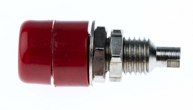 IBU401/RT, Red Female Banana Socket, 4 mm Connector, Solder Termination, 20A, 30 V ac, 60V dc, Nickel Plating IBU401/RT, Red Female Banana Socket, 4 mm Connector, Solder Termination, 20A, 30 V ac, 60V dc, Nickel Plating
