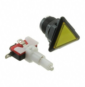 4189, Adafruit Accessories LED Illuminated Triangle Pushbutton A.K.A 1960s Sci-Fi Buttons - Yellow