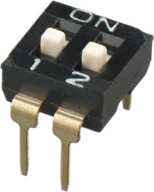 IKD0200101, 2 Way Through Hole DIP Switch SPST, Raised Actuator Slide Actuator