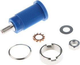 SEB 6445 NI / BL, Blue Female Banana Socket, 4 mm Connector, Screw Termination, 32A, 1000V, Nickel Plating