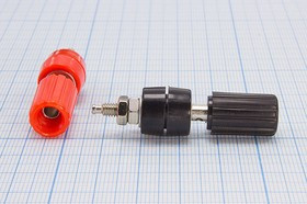 Комбинированная клемма 4мм на панель с боковым гнездом под кабель 2.2мм,черная,№131 Bl клемма приб 4