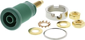 972354104, Green Female Banana Plug - Solder, 1000V ac/dc